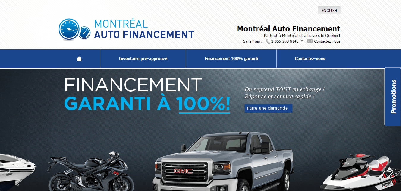 Montreal Auto Finance website